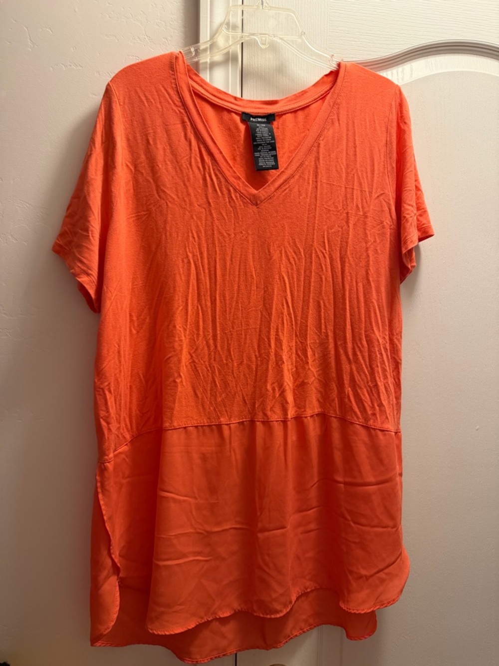 Premise Coral V-Neck Tunic Top